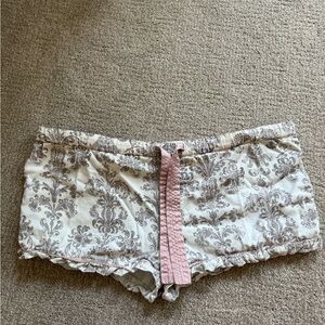 P.J. Salvage Gray and Pink Patterned Sleep Shorts